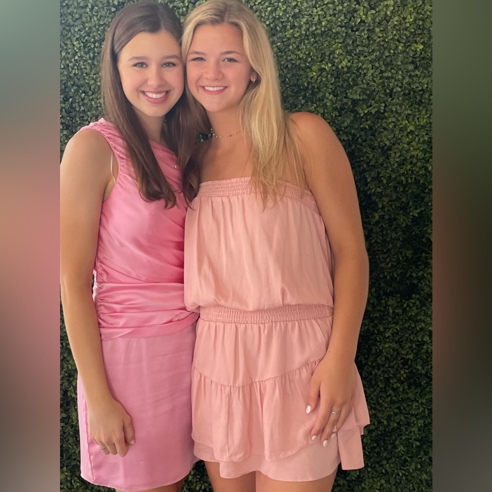Mustard Seed Strapless Pink/Coral Dress